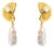 Sea Shell Design Pearl Dangle Earrings, A Pair For Sale