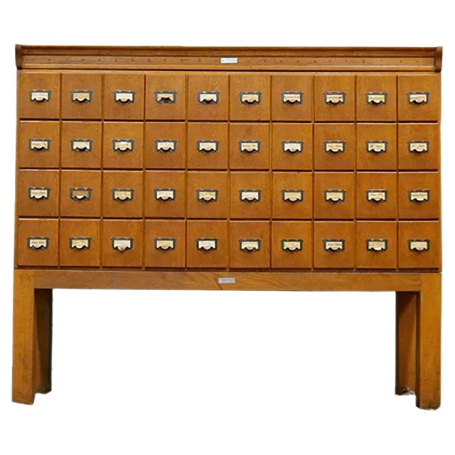 Oak Cabinet with 40 Drawers, Germany, 1930s or 1940s For Sale