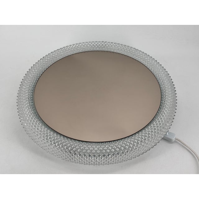 Illuminated Wall Mirror in Crystal Glass from Glashütte Limburg, Germany, 1960s For Sale - Image 8 of 16