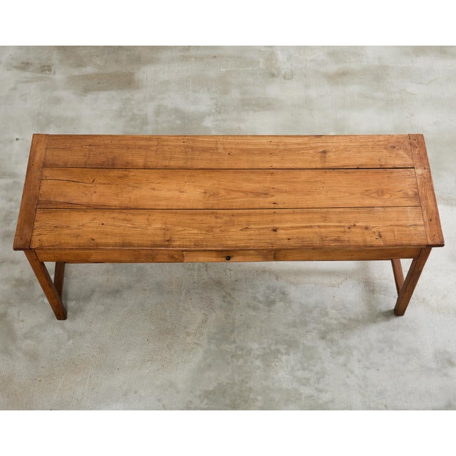 Country French Provincial Fruitwood Farmhouse Trestle Dining Table For Sale - Image 4 of 12