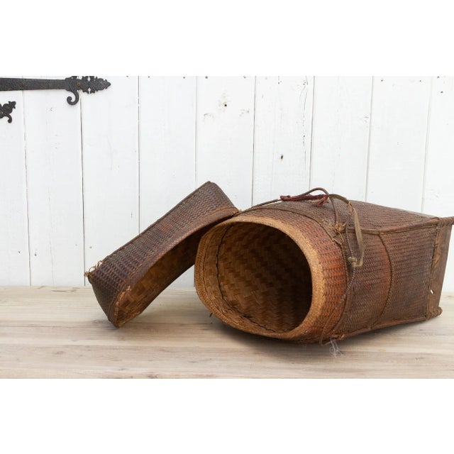 19th Century Rare Antique Double Woven Storage Basket From Burma For Sale - Image 5 of 10