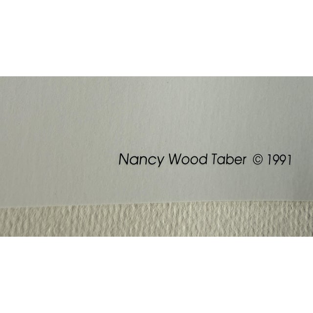 Tan 1991 Nancy Wood Taber "Wolf Song" Signed Numbered Native American Print W/ Coa For Sale - Image 8 of 8