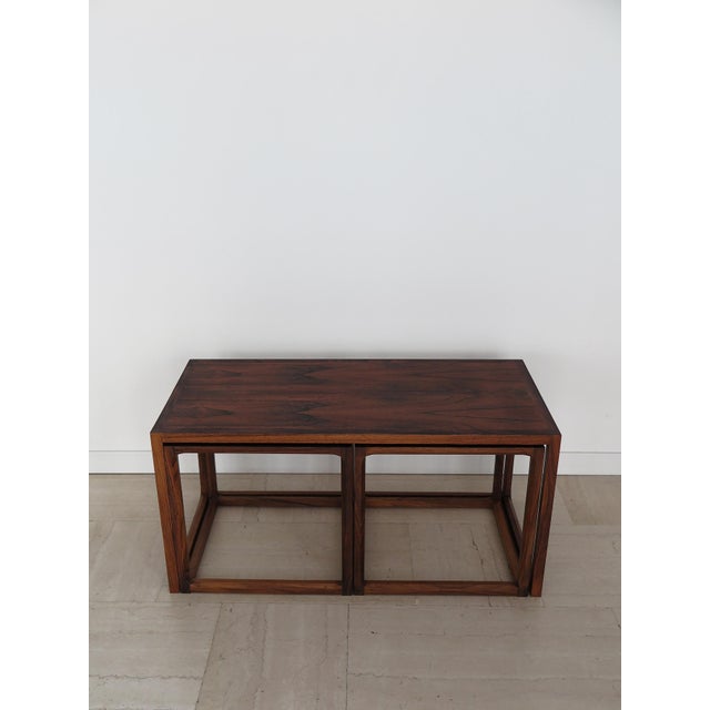 Mid-Century Modern Nesting Tables attributed to Aksel Kjesgaard, Denmark, 1960s, Set of 3 For Sale - Image 3 of 18