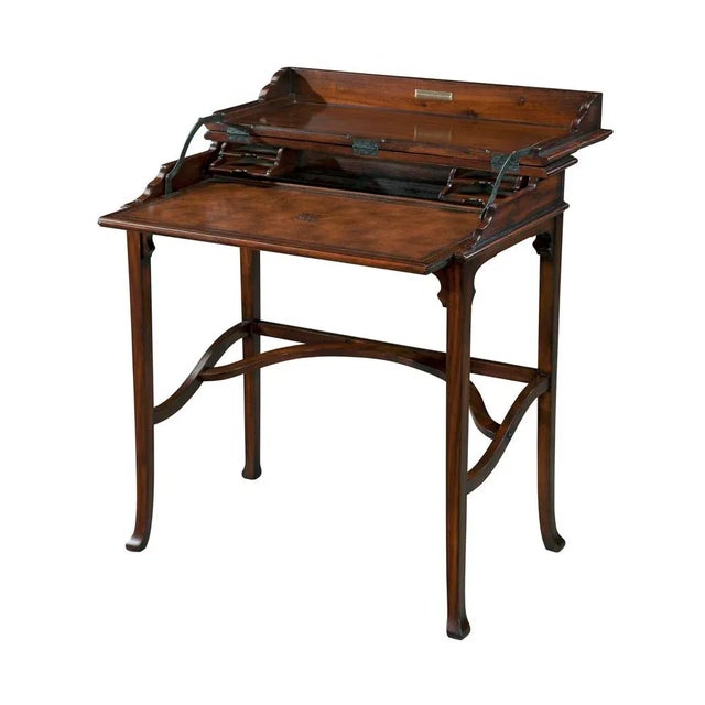 Campaign Vintage Campaign Writing Desk With Leather Blotter For Sale - Image 3 of 3