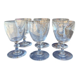 Set of 6 Frederick Carder for Steuben Crystal Port Wine Stems c.1930's For Sale