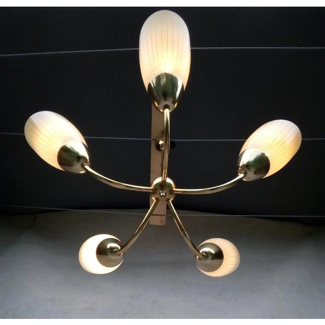 Gold Mid-Century Modern Aluminum Chandelier, 1960s For Sale - Image 8 of 18