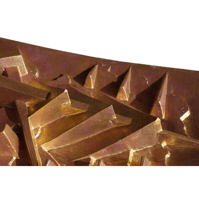Italian Gold Ceramic Sculpture Plate by Arnaldo Pomodoro for Rossicone, 2006 For Sale - Image 13 of 16