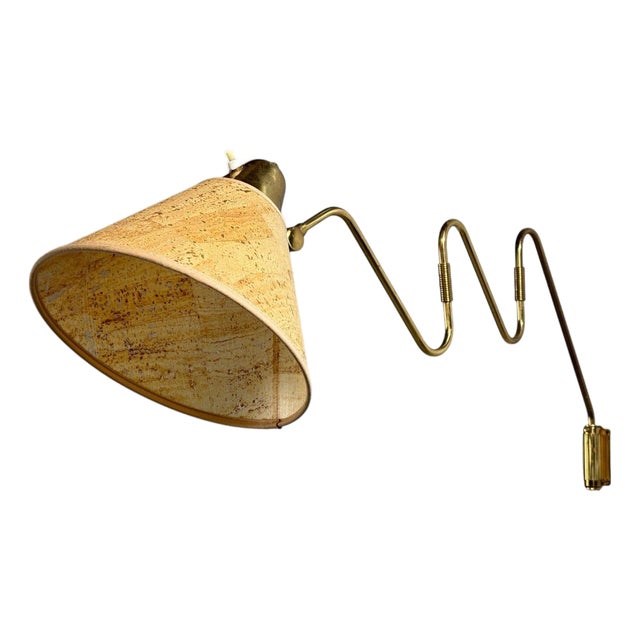 Danish Modern, Articulating Wall Light, Brass, Denmark, 1960s For Sale
