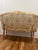 Lovely gilded gold satee. Old world timeless elegance. Floral tapestry Gilded gold medallion. Oval back