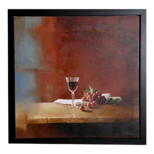 Alejandra Gauzen, Still Life With Wine Glass, Painting