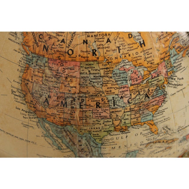 Brown Brandt Replogle Globe/Mahogany Stand For Sale - Image 8 of 17