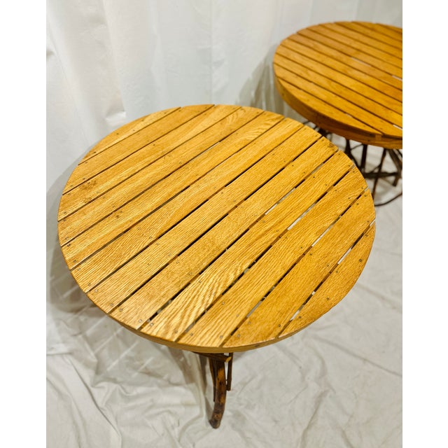 Late 20th Century Pair of Adirondack Twig Side Tables With Rustic Bentwood Bases For Sale In Raleigh - Image 6 of 7