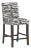 Counter Stool in Linen Zebra Cream Black For Sale