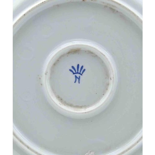 Hand-Painted Porcelain Saucer, Mid-20th Century For Sale - Image 5 of 6