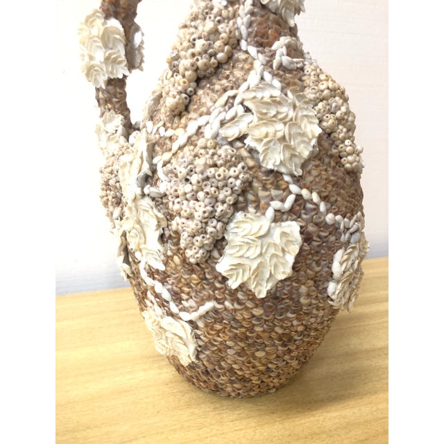 20th Century Shell-Encrusted Pitcher With Grapevine Design For Sale In Fayetteville, AR - Image 6 of 12