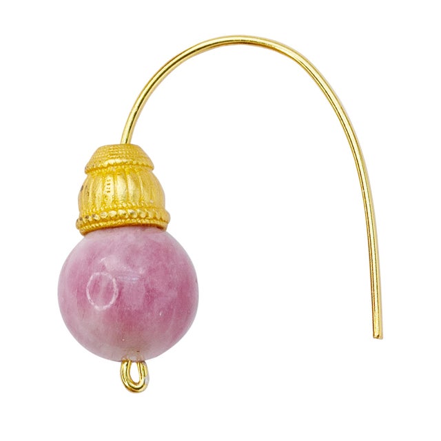 2020s Pink Tourmaline Earring 14k Gold Hook-Set of 2 For Sale - Image 5 of 8