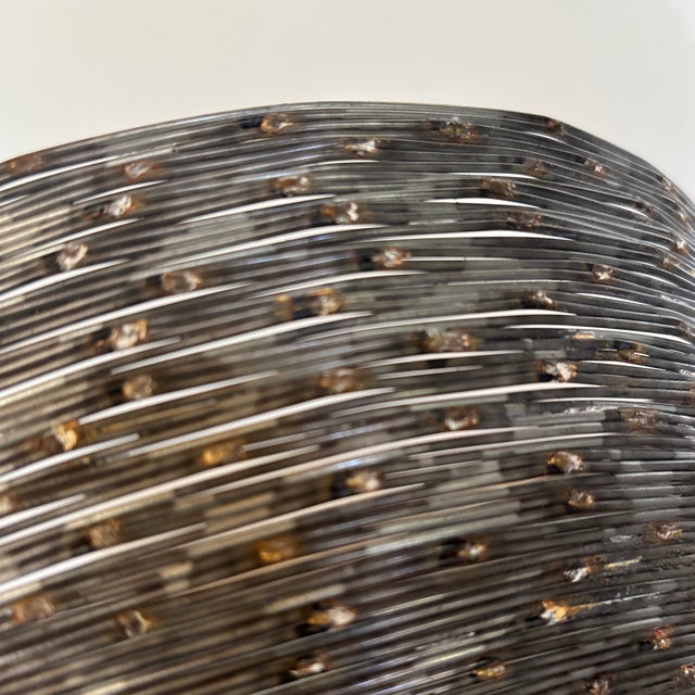 Metal Artisan Made Welded Metal Wire Bowl For Sale - Image 7 of 9