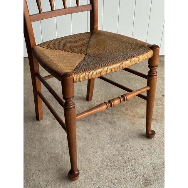 Vintage Maple Dining Chairs With Hand-Woven Rush Seats, Set of Six For Sale - Image 12 of 18