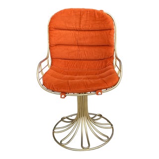 1960s Vintage Italian Tubular Tulip Shaped Swivel Chair For Sale