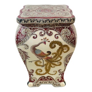 Vintage Chinoiserie Ceramic Garden Stool For Sale