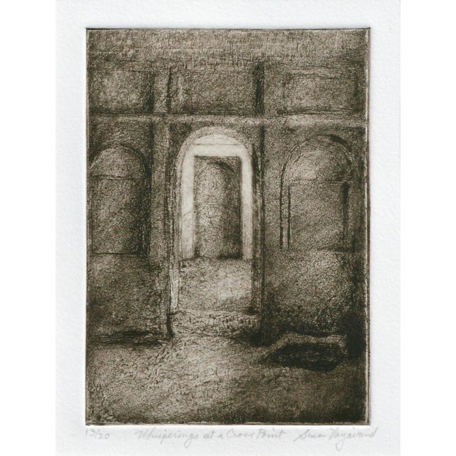 Impressionist Susan Varjavand "Whisperings at a Cross Point" Drypoint Etching Circa 1990 For Sale - Image 3 of 7