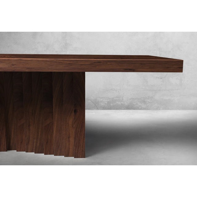 Westland Studio Hand Crafted Walnut Dining Table With Accordion Base For Sale - Image 4 of 6