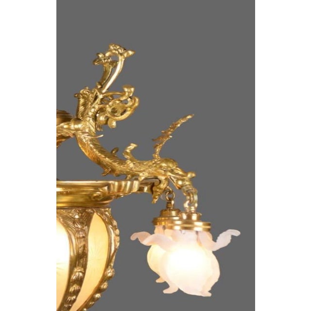 French Custom French Louis XVI Gold Bronze Crystal Chandelier - 1 Pc For Sale - Image 3 of 10