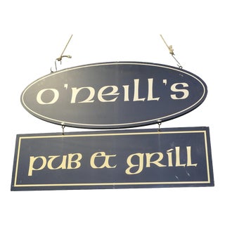 Irish Double-Sided Hanging Oneil's Oneil's Pub & Grill Sign, 1970s For Sale