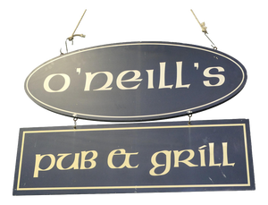 Irish Double-Sided Hanging Oneil's Oneil's Pub & Grill Sign, 1970s