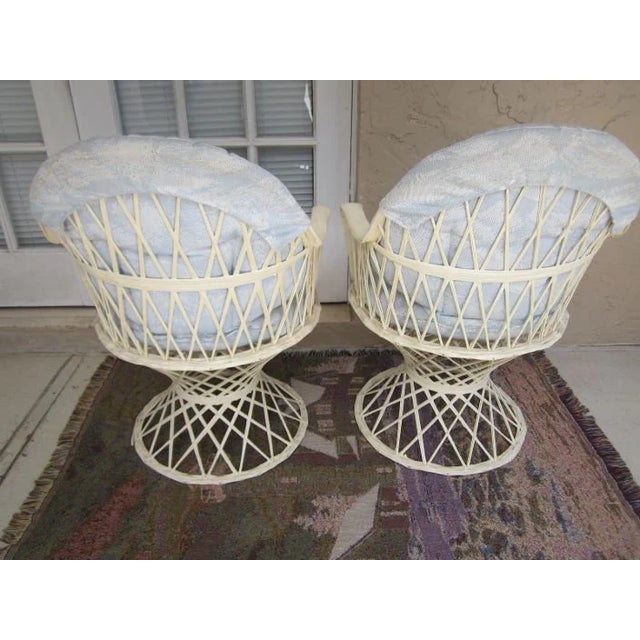 Beige Vintage Patio Set Spun Fiberglass Russell Woodard Style Cushions, 5 Pieces For Sale - Image 8 of 11