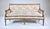 French Louis XVI Style Sofa, Hand-Carved Walnut, Floral Tapestry, Usa, 1960s For Sale - Image 3 of 13
