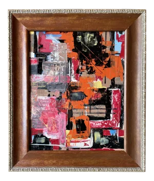 Vintage Mid Century Abstract Oil Painting