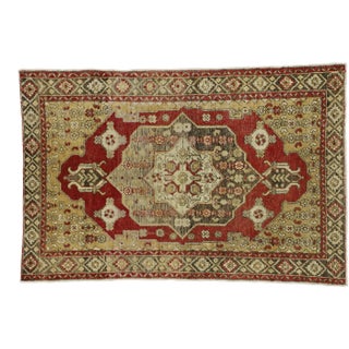 Mid 20th Century Vintage Turkish Oushak Rug 04'00 X 06'00 For Sale