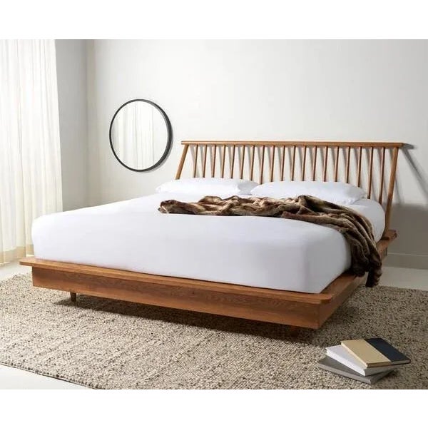 Contemporary Cassius Wood Spindle Bed - Light Brown, King For Sale - Image 3 of 10