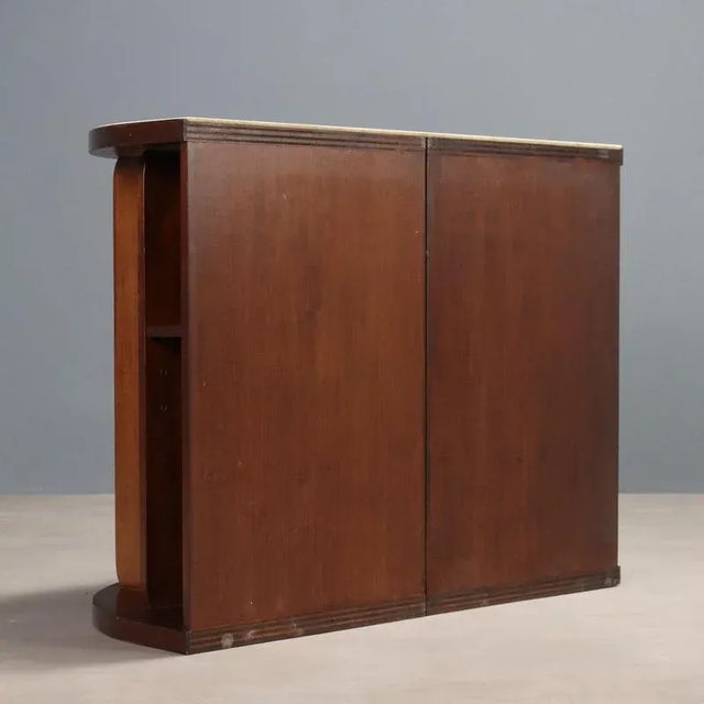Brown Wooden Cabinet with Glass Top, 1960s-1970s For Sale - Image 8 of 9