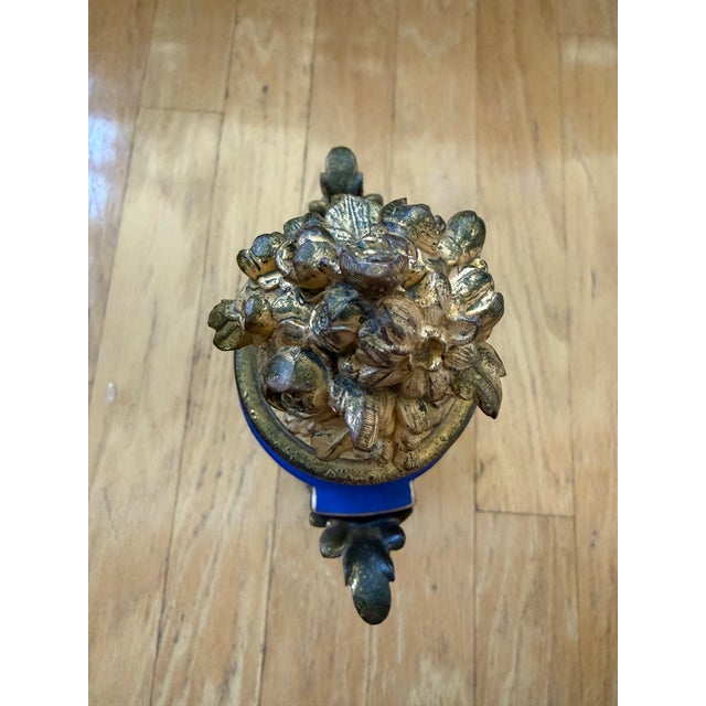 Antique 19th Century French Style Sevres Porcelain Gilt Brass Decorative Piece For Sale - Image 12 of 12