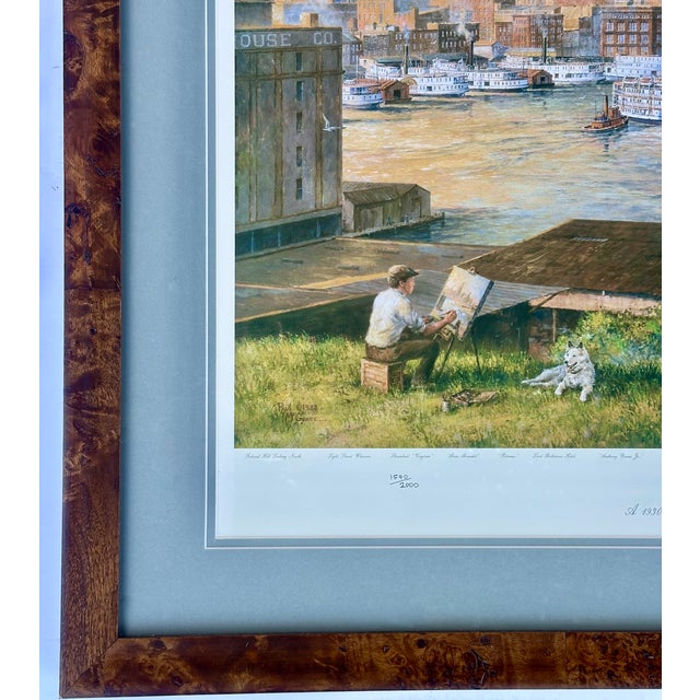 Baby Blue 1980s Baltimore Harbor From Federal Hill, Framed Limited Edition Print – Signed Paul McGehee For Sale - Image 8 of 8