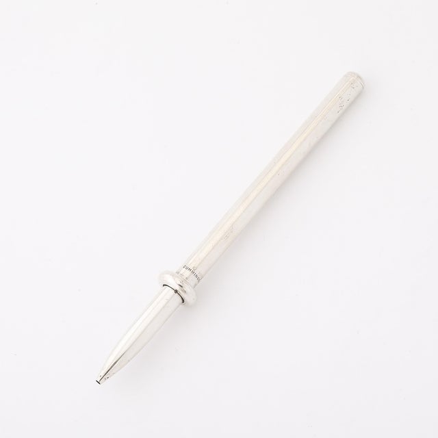 1990s Rare Minimal Sterling Silver Ballpoint Pen, Tiffany & Co Signed Angela Cummings For Sale - Image 5 of 13