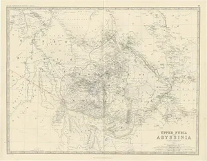 Antique Map of Upper Nubia and Abyssinia by A. K. Johnston, 1865