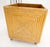 Mid-Century Modern Reed Bamboo Rattan Square Cube Shape Planter stand on Wheels.