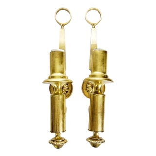 Neoclassical Style Brass Wall Sconces, France, 1960s, Set of 2 For Sale