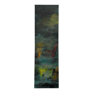 Vintage Signed Abstract Expressionist Oil Painting on Canvas, Signed and Dated 1990 on the reverse For Sale