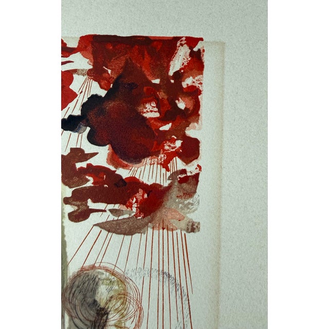 Red Mid 20th Century Salvador Dalí “Divine Comedy” Surrealist Print on BFK Rives Paper – Framed Reproduction For Sale - Image 8 of 11