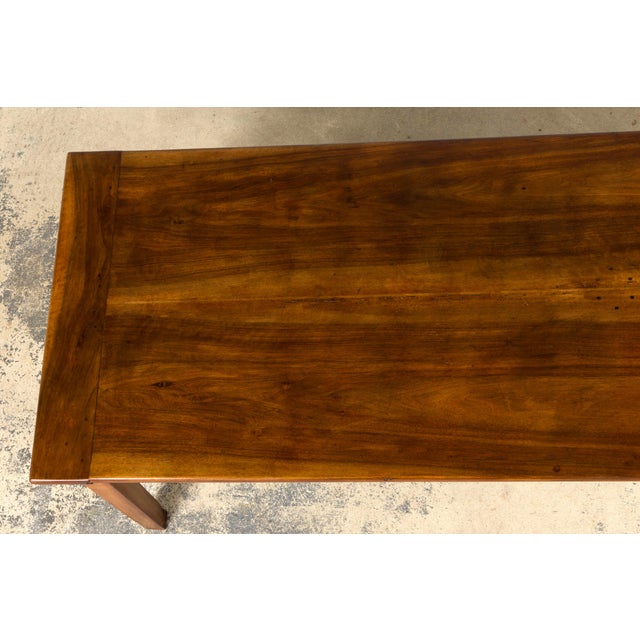 Late 19th Century Late 19th Century French Provincial Walnut Farmhouse Table With Four Drawers For Sale - Image 5 of 18