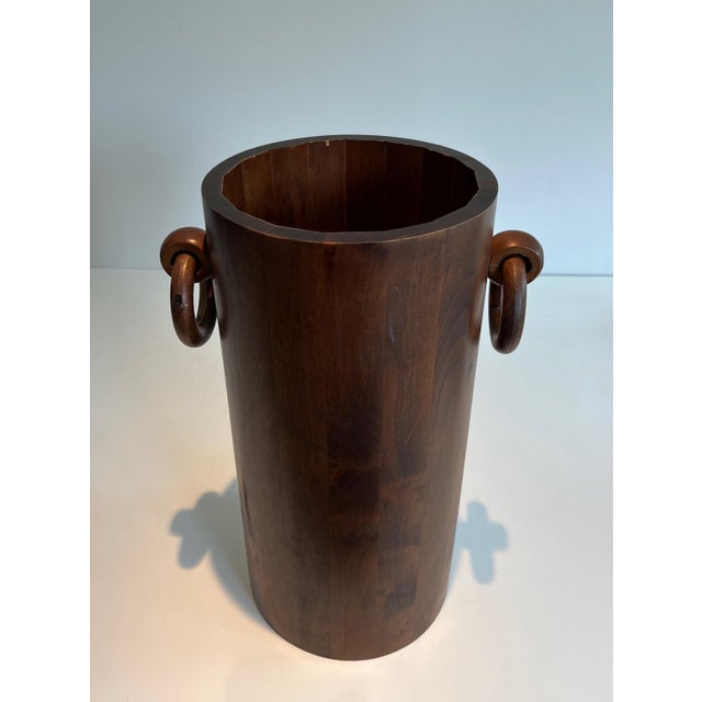 1950s Brutalist Wooden Umbrella Stand For Sale - Image 6 of 11