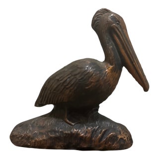 1960s Brass Pelican Figurine For Sale