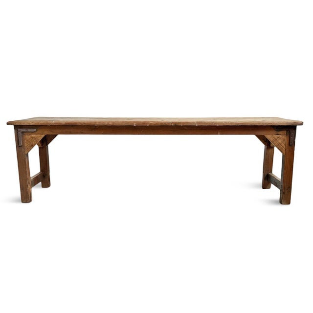 Mid 20th Century Vintage Teak School Bench For Sale - Image 5 of 6