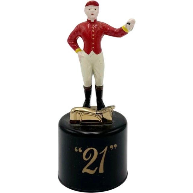 Vintage the 21 Club Nyc Restaurant Equestrian Jockey Lighter For Sale - Image 11 of 11