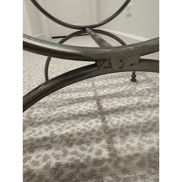 Mid-Century Modern Set of 4 Italian Metal/Steel Klismos Curule Dining Chairs, Indoor/Outdoor For Sale - Image 3 of 9