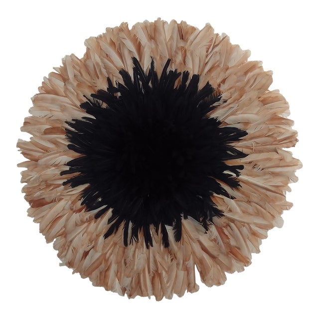 Black with Beige Outline Juju Hat For Sale